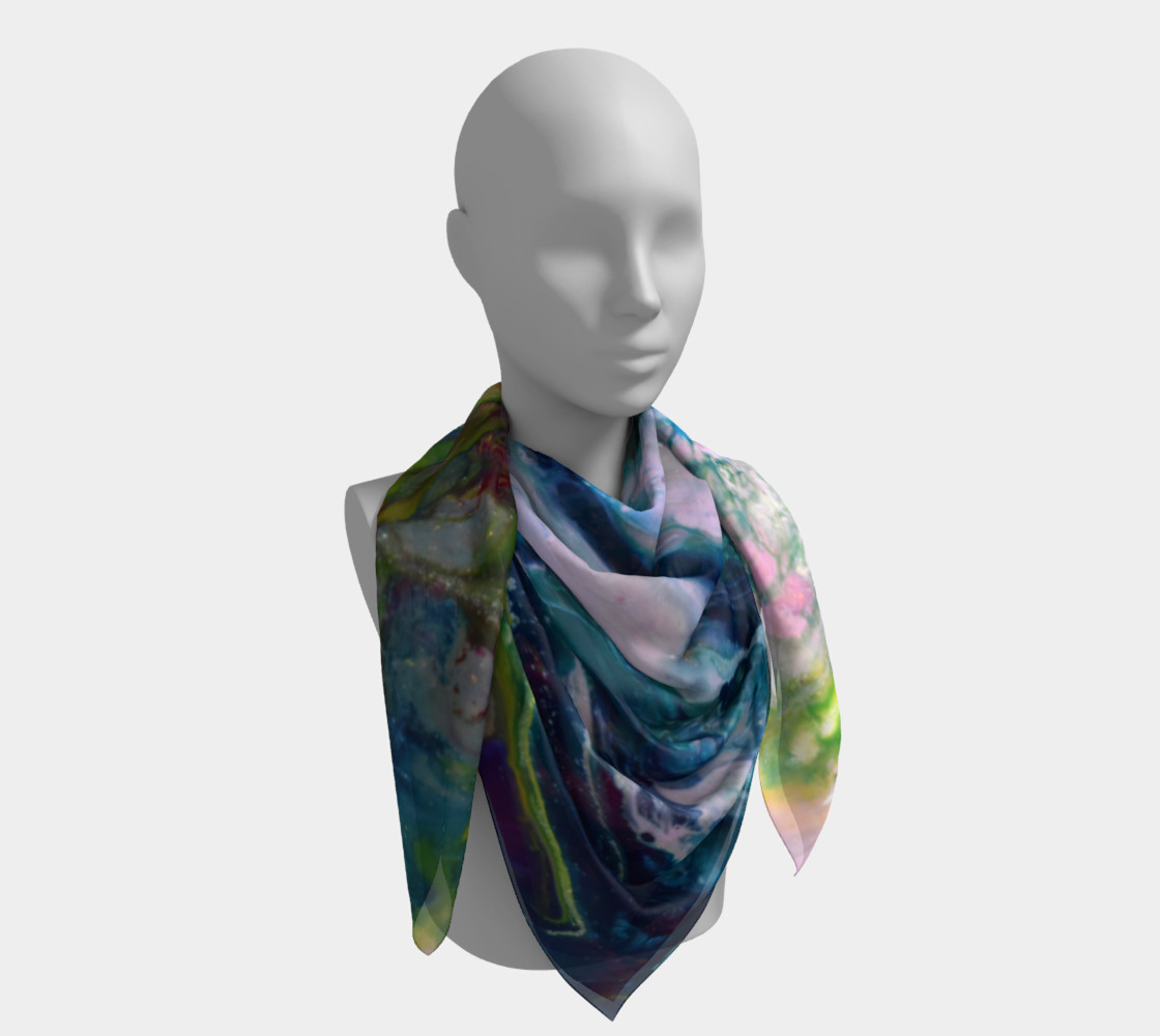 Aperçu de Cosmic water square scarf #4