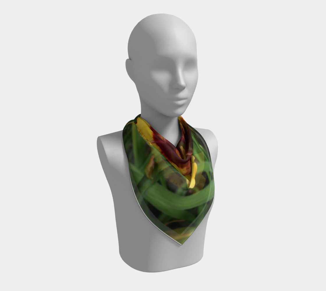 sun panda daylily scarf square preview #2