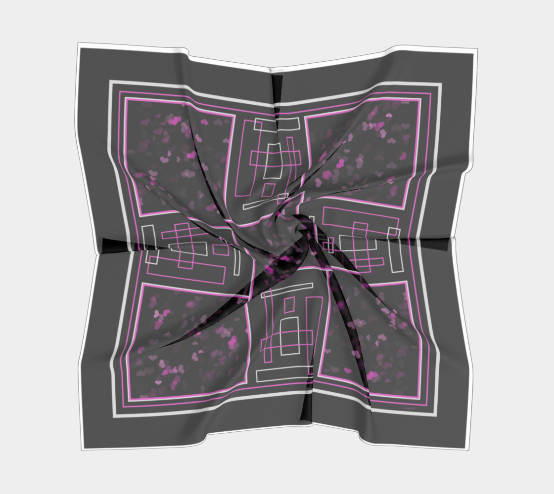 Pink Hearts on Black Block Pattern preview #5