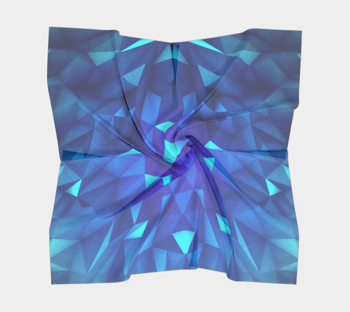 Deep Blue Collosal Low Poly Triangle Pattern -  Modern Abstract Cubism  Design thumbnail #6