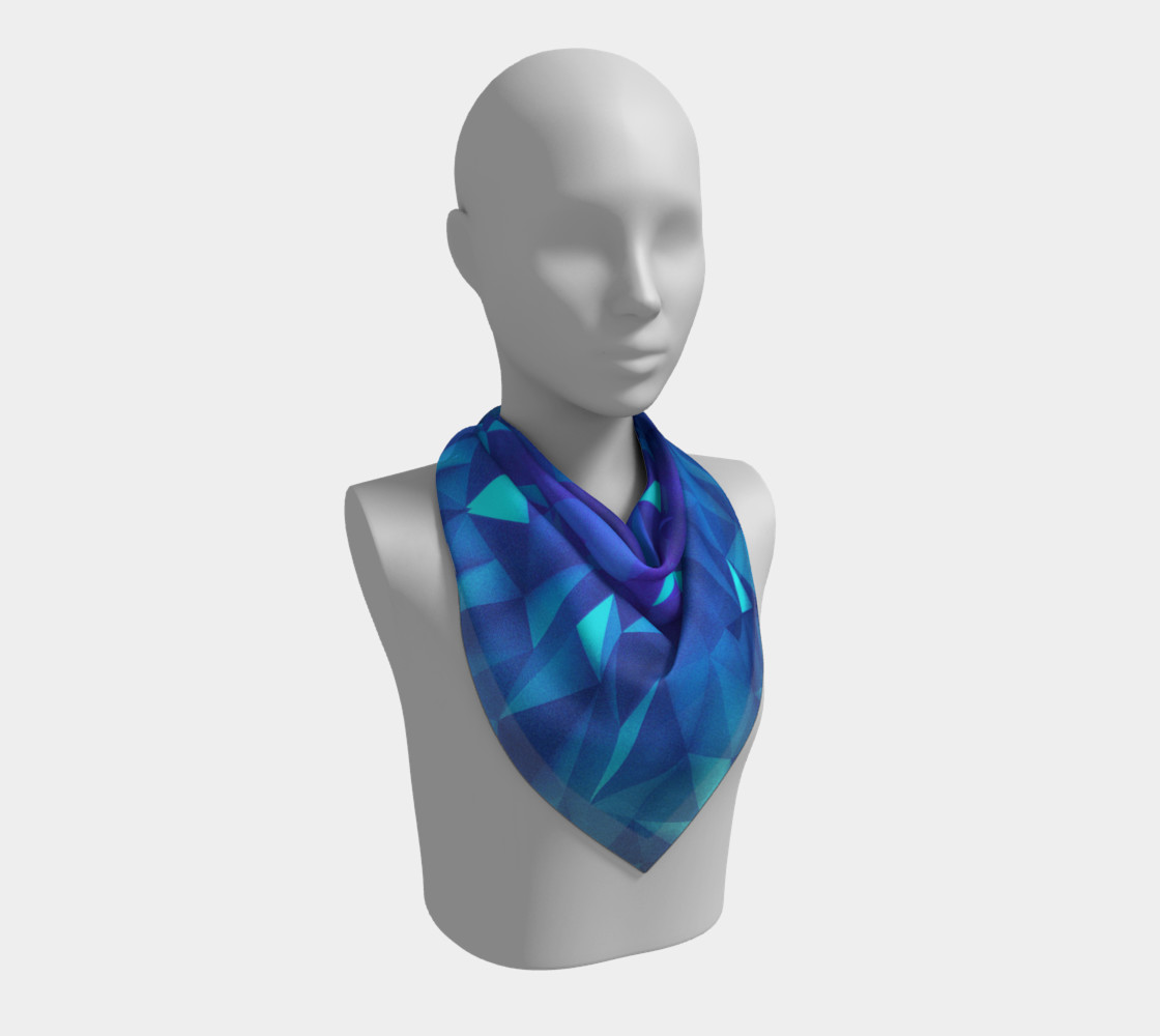 Deep Blue Collosal Low Poly Triangle Pattern - Modern Abstract Cubism Design preview #2