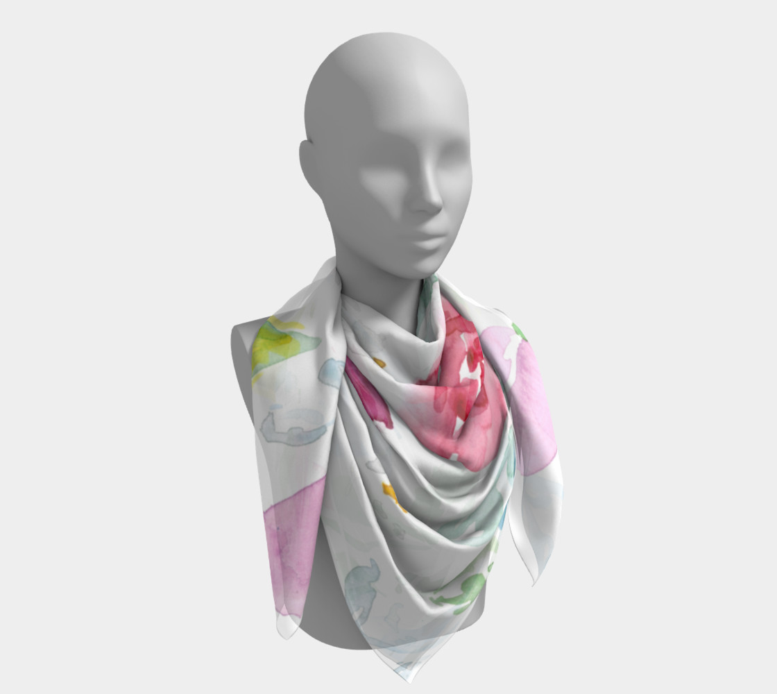 Watercolor Floral Scarf preview #4
