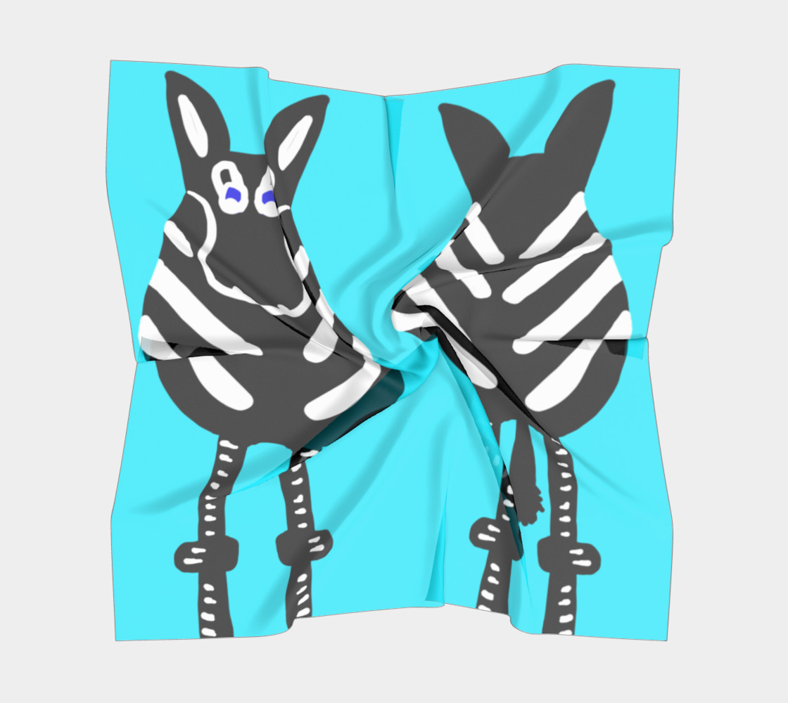 Zebra Both Ends Big Square Silk Scarf preview #5