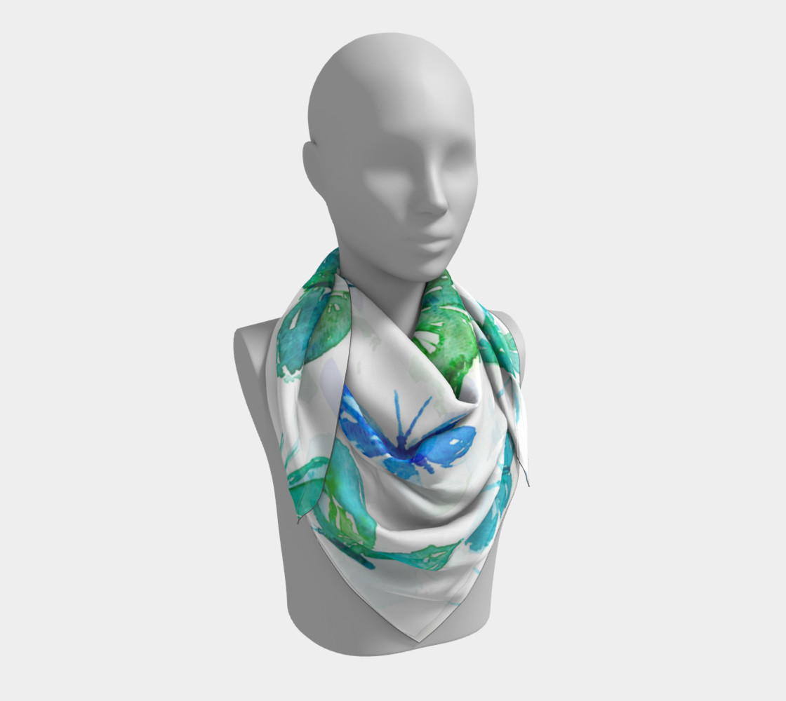 Watercolor Butterflies Silk Scarf 3D preview