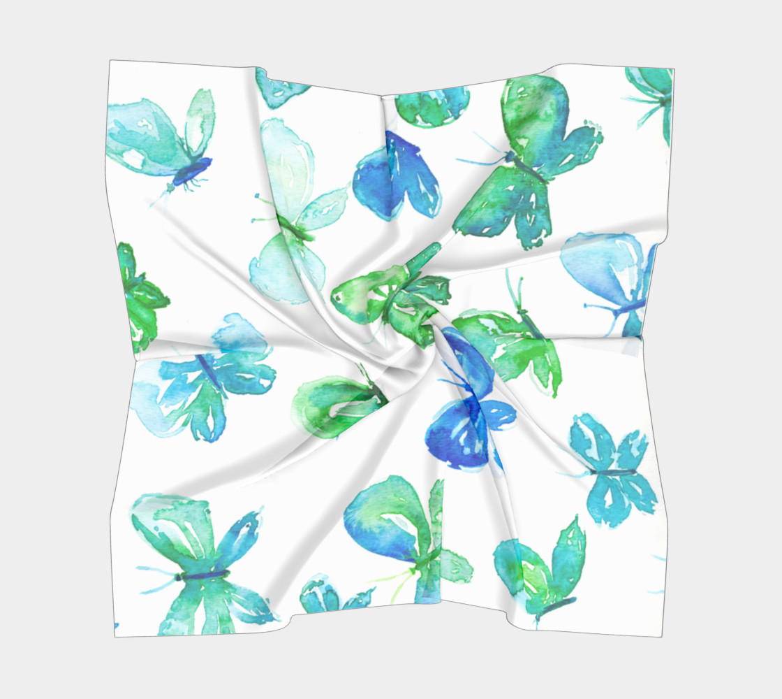 Watercolor Butterflies Silk Scarf preview #5