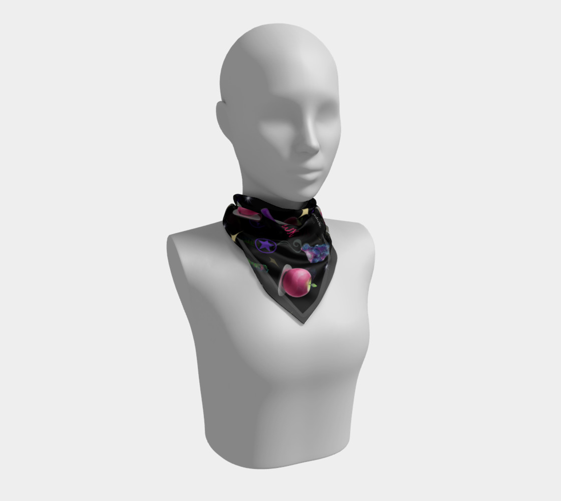 WK #ModernWitchLife Black Print Square Scarf preview #1