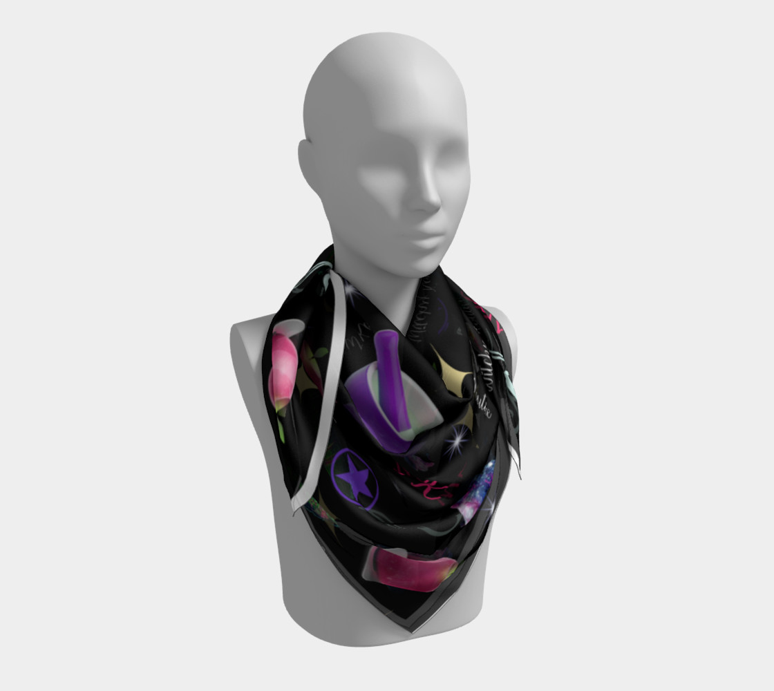 WK #ModernWitchLife Black Print Square Scarf preview #3
