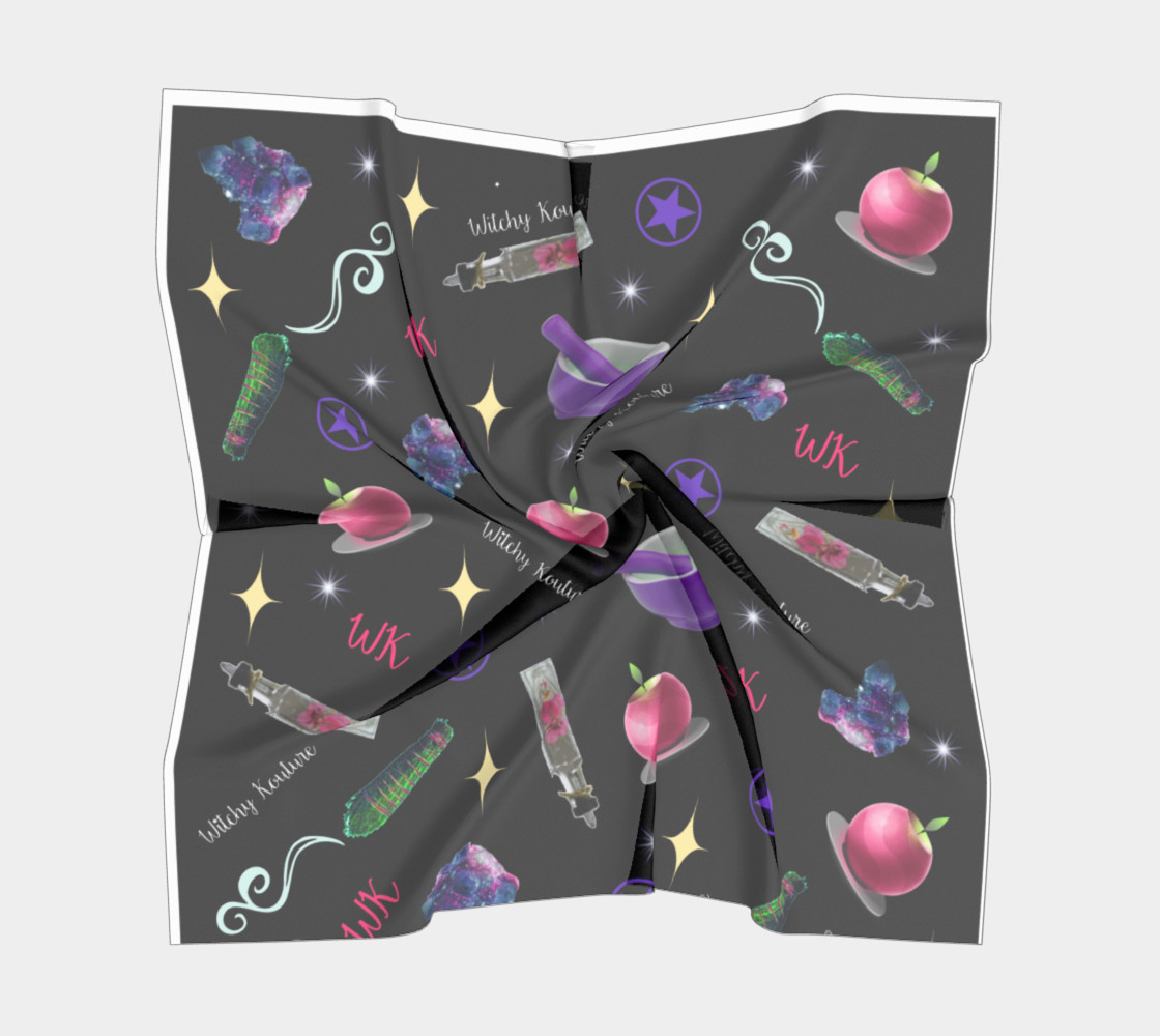 WK #ModernWitchLife Black Print Square Scarf preview #5