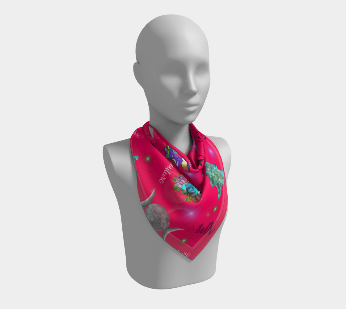 WK #ModernWitchLife Pink Print Square Scarf preview #2