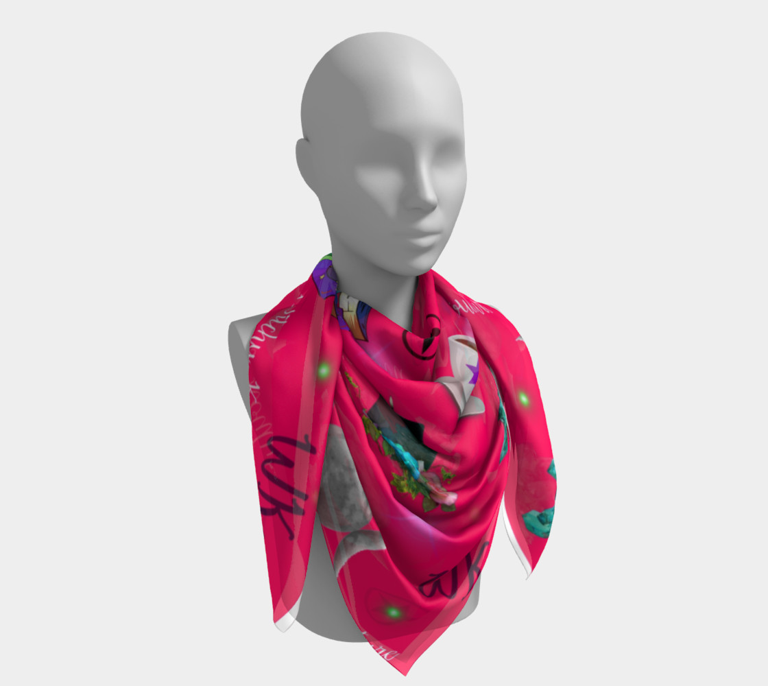 WK #ModernWitchLife Pink Print Square Scarf preview #4