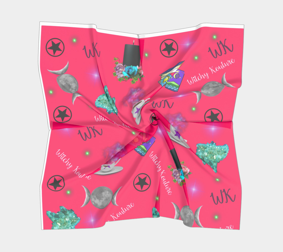 WK #ModernWitchLife Pink Print Square Scarf preview #5