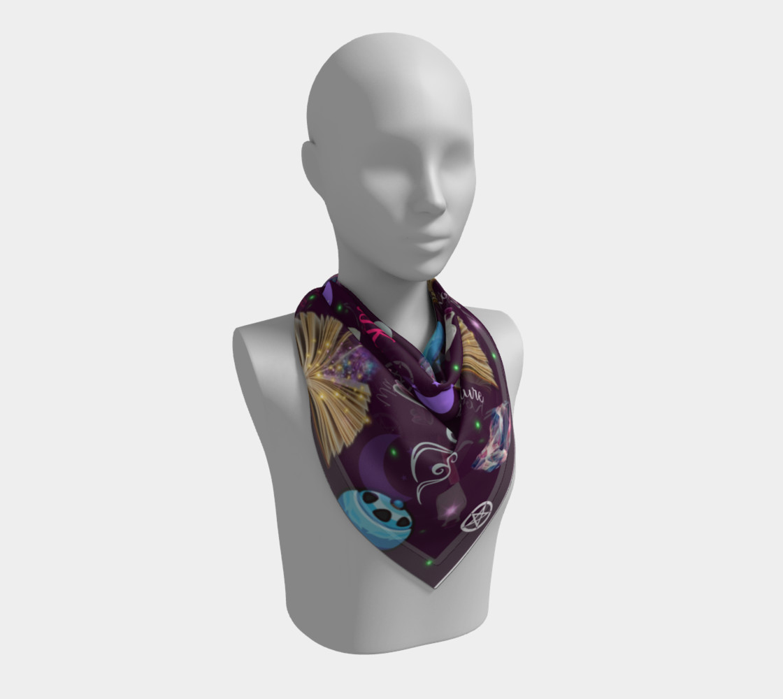 WK #ModernWitchLife Purple Print Square Scarf preview #2
