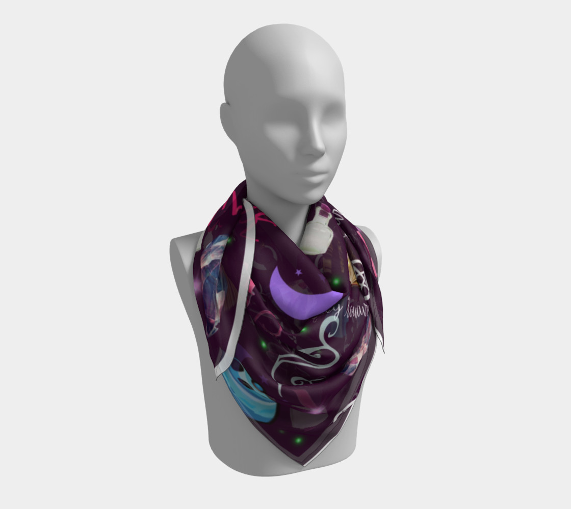 WK #ModernWitchLife Purple Print Square Scarf preview #3