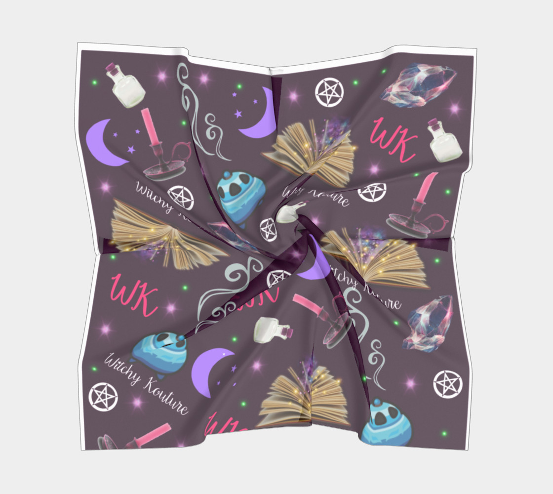 WK #ModernWitchLife Purple Print Square Scarf preview #5