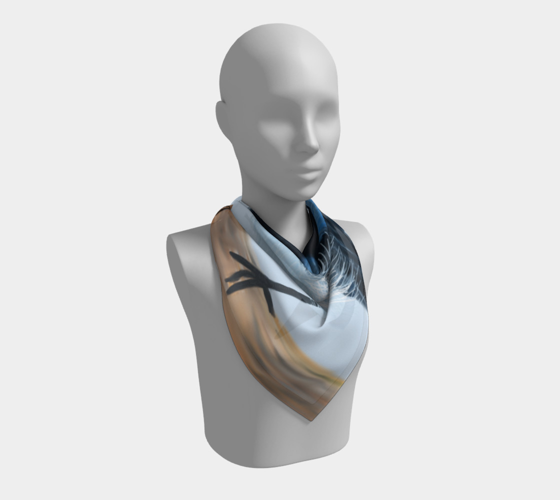Blue Wren Big Square Silk Scarf preview #2