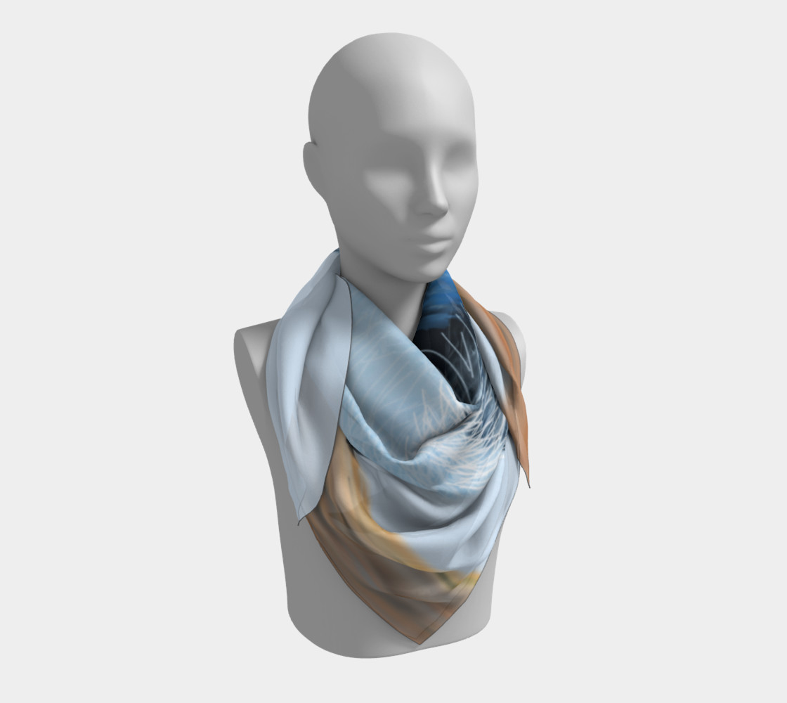 Blue Wren Big Square Silk Scarf preview #3