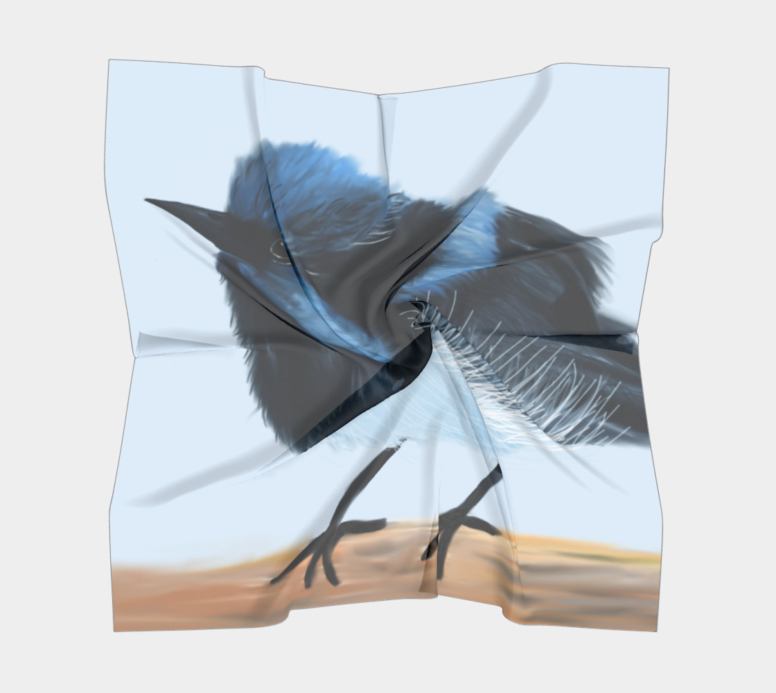 Blue Wren Big Square Silk Scarf preview #5