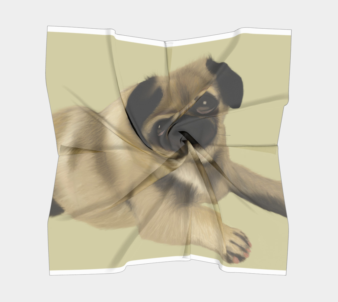 Pug Love Square Scarf 26" x 26" preview #5