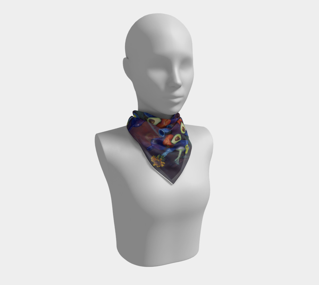 Aperçu de Avocado & Red Pepper Square Scarf #1
