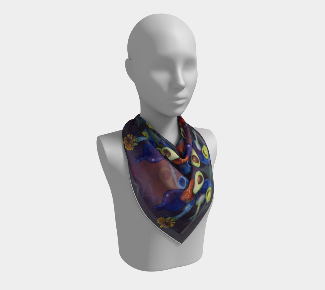 Aperçu de Avocado & Red Pepper Square Scarf #2