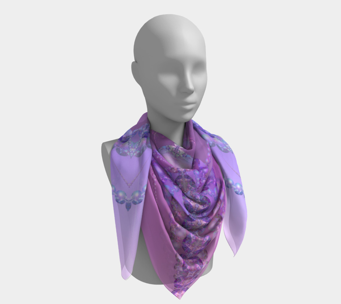 Beautiful Purple and Pink Bubble Fractal 36 Inch Scarf preview #4