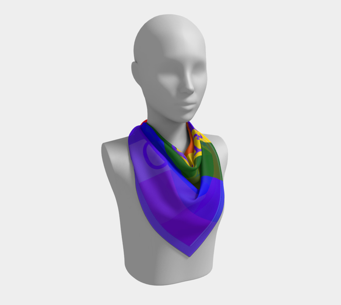 Gay Pride Love Silk Square Scarf preview #2