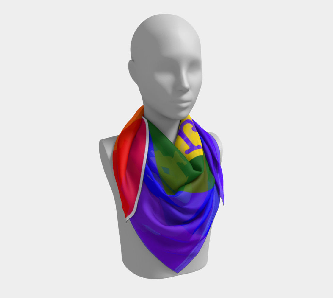 Gay Pride Love Silk Square Scarf preview #3
