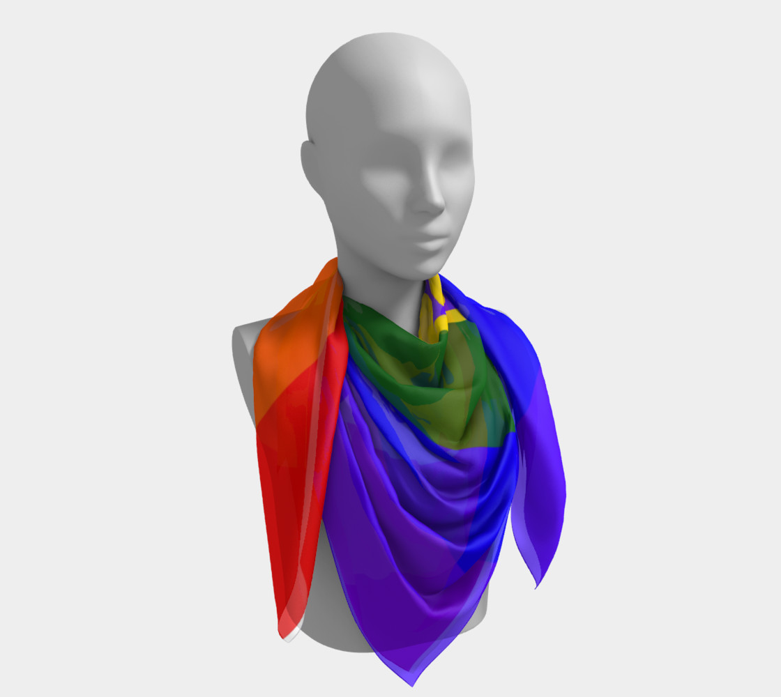 Gay Pride Love Silk Square Scarf preview #4