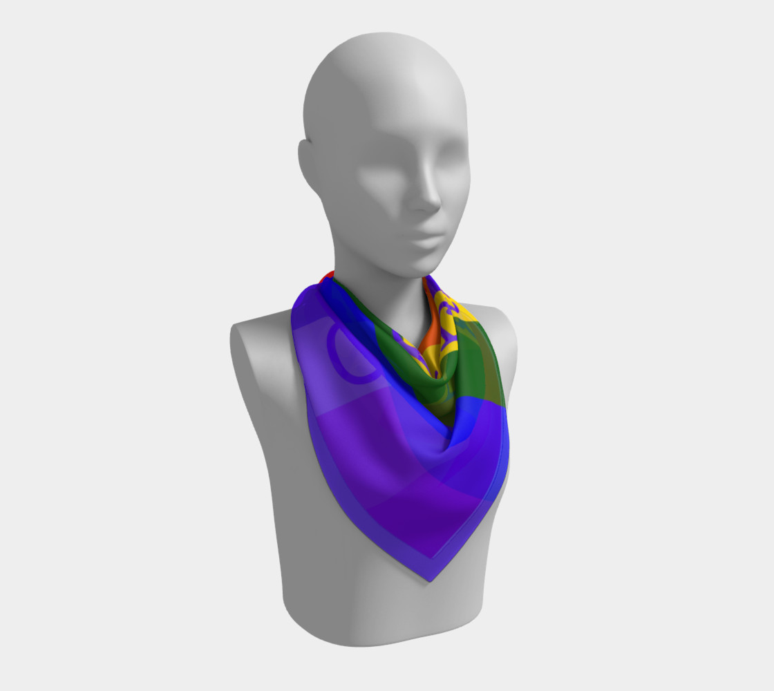 Gay Pride Love Big Square Silk Scarf preview #2