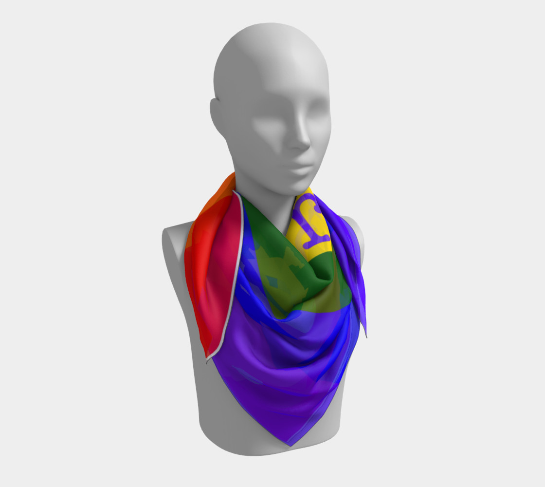 Gay Pride Love Big Square Silk Scarf preview #3