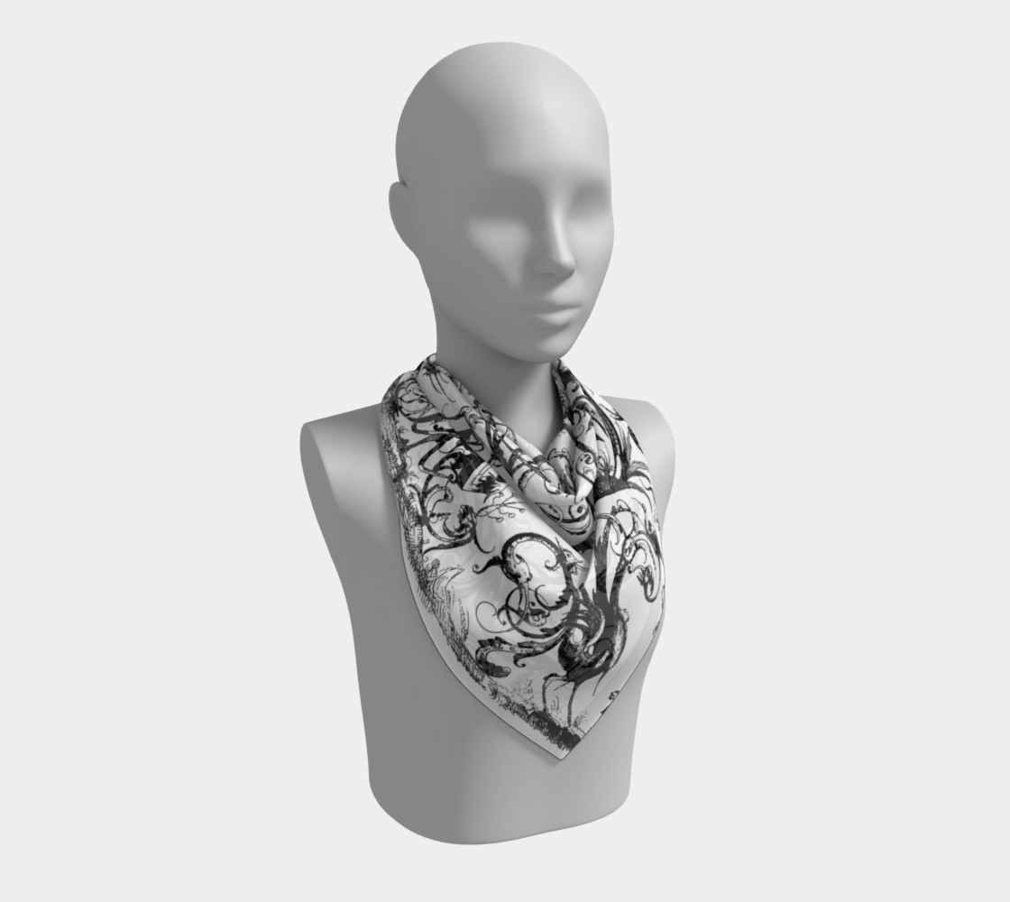 Aperçu de Grotesques W&B - Square Scarf #2