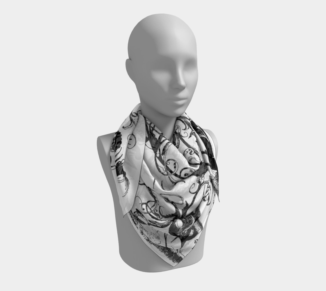 Aperçu de Grotesques W&B - Square Scarf #3