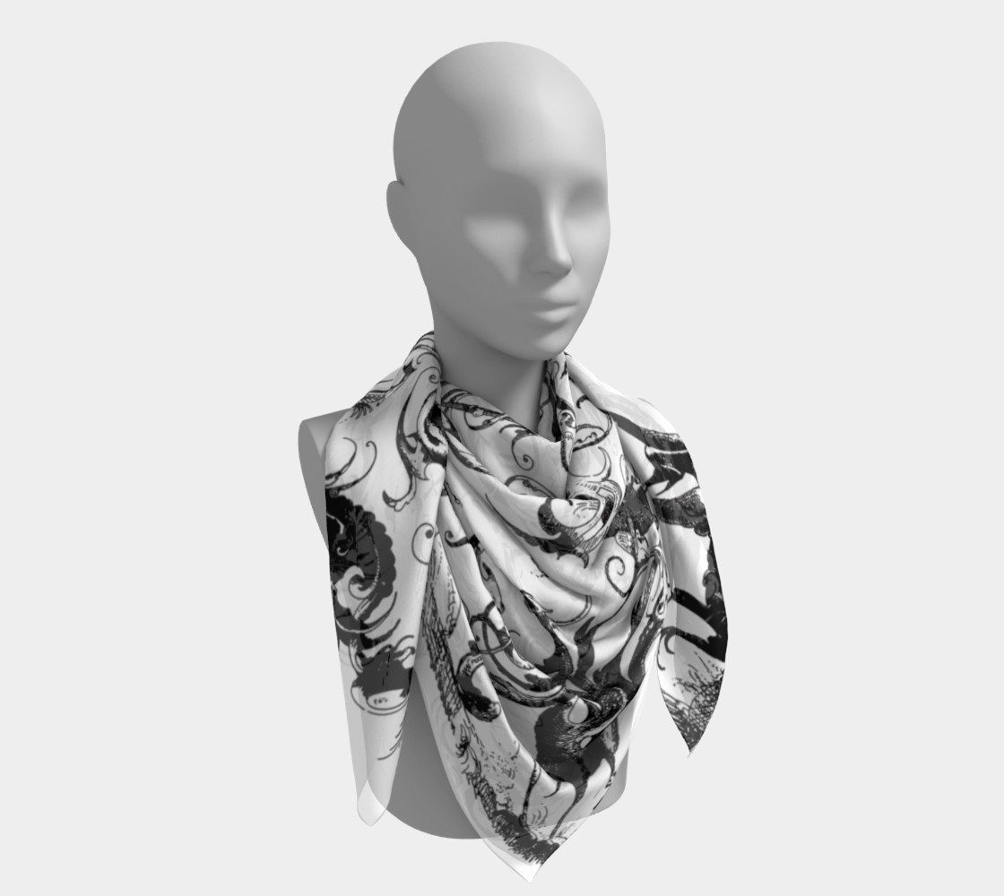 Aperçu de Grotesques W&B - Square Scarf #4