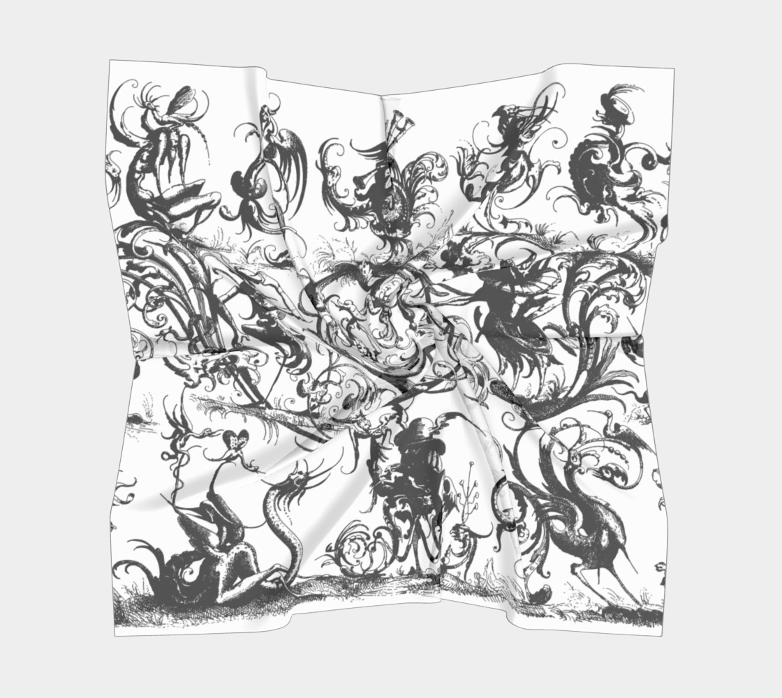 Aperçu de Grotesques W&B - Square Scarf #5