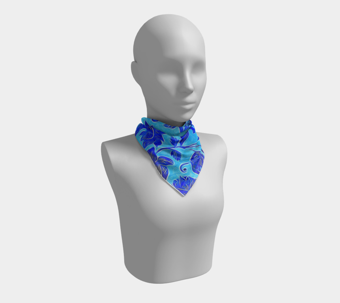 Blue Floral Scarf preview #1