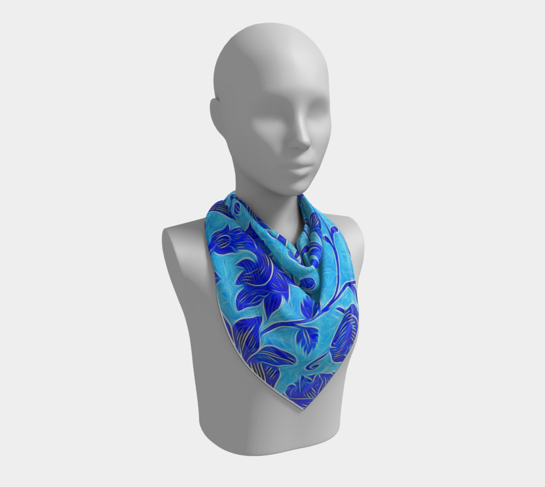 Blue Floral Scarf preview #2