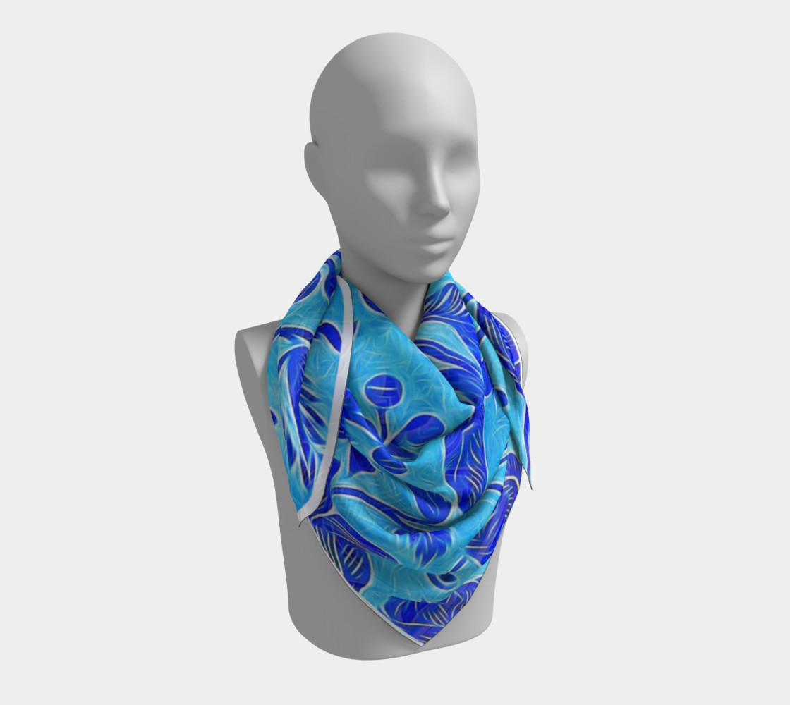 Blue Floral Scarf preview #3