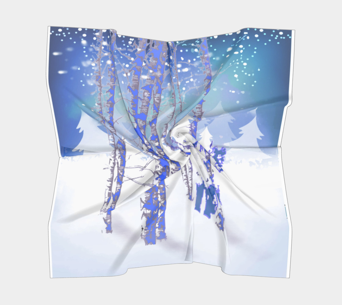 Blue Winter Snow Forest Fox Animal preview #5