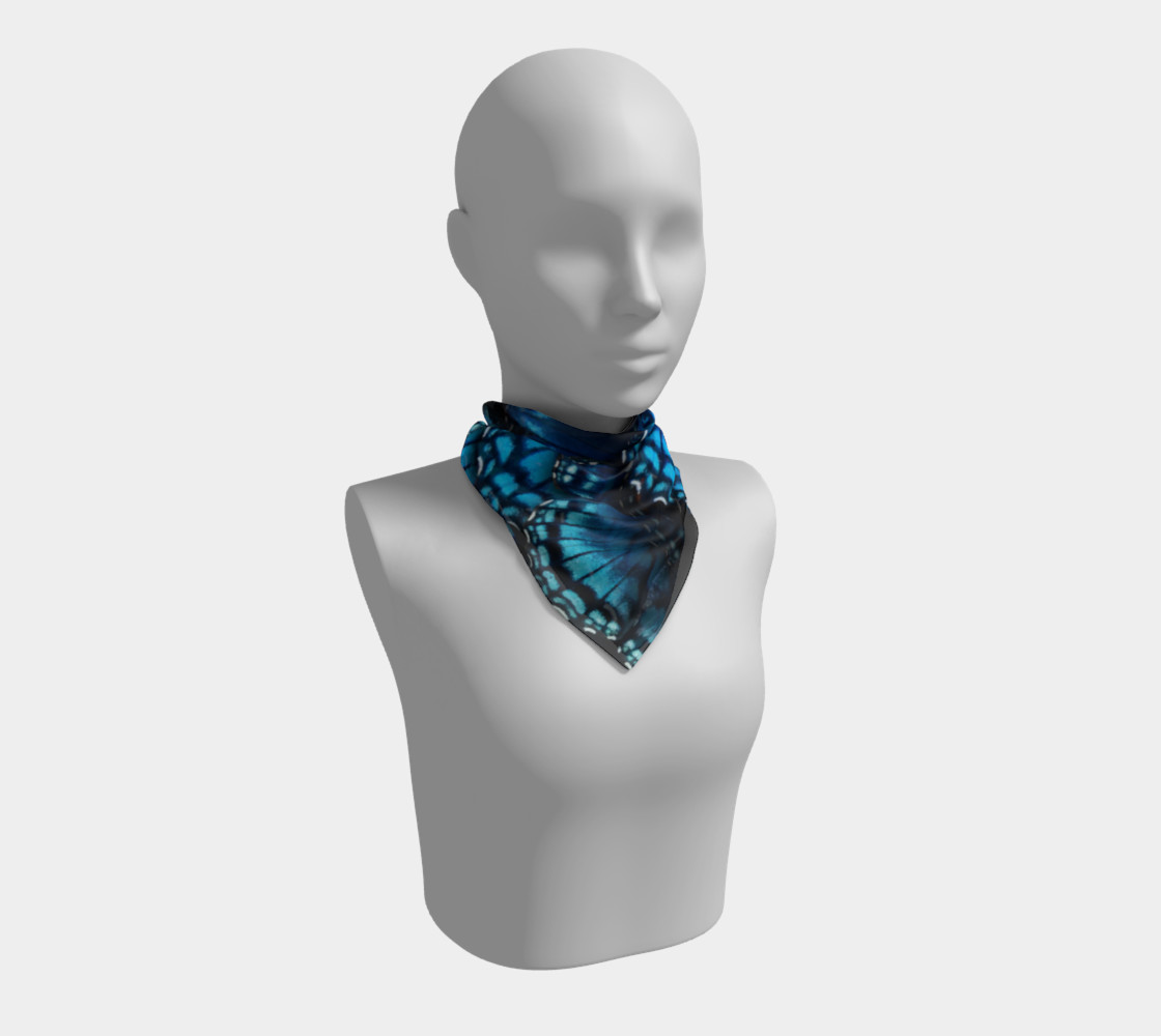 Aperçu de Mondo Blue Butterfly Big Square Scarf #1
