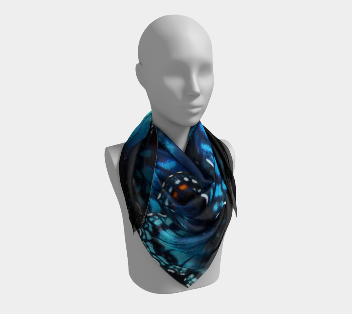 Aperçu de Mondo Blue Butterfly Big Square Scarf #3