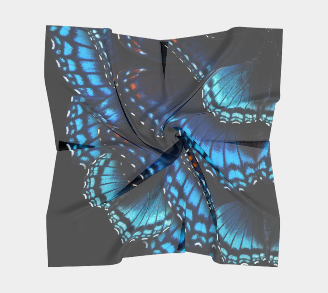 Aperçu de Mondo Blue Butterfly Big Square Scarf #5