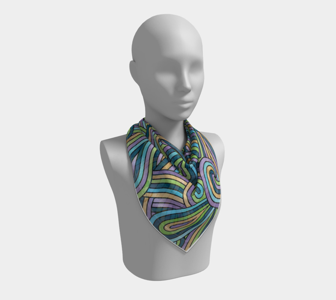 Abstract Swirls Pattern Square Scarf preview #2