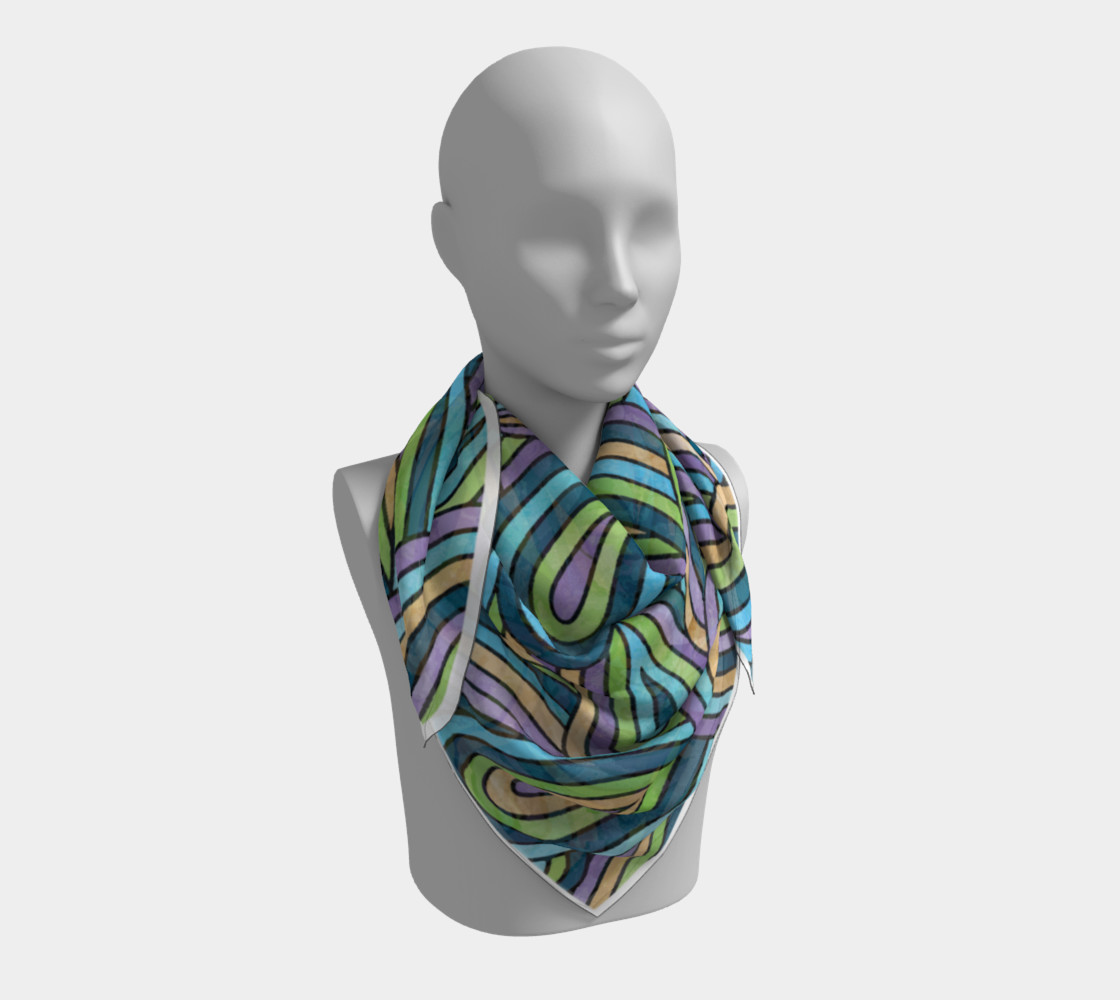 Abstract Swirls Pattern Square Scarf preview #3