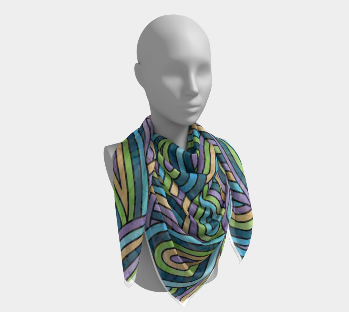 Abstract Swirls Pattern Square Scarf preview #4