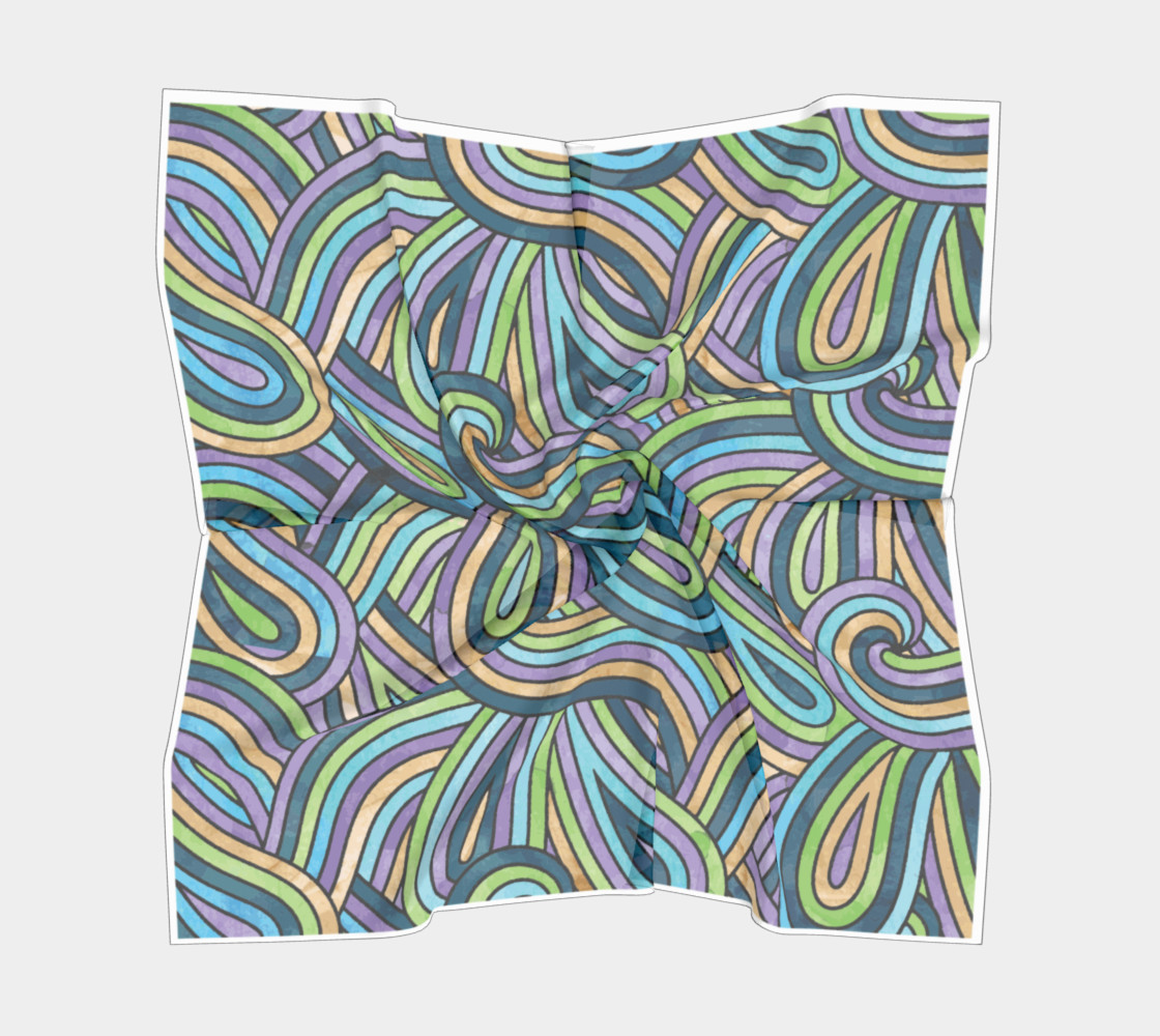 Abstract Swirls Pattern Square Scarf preview #5