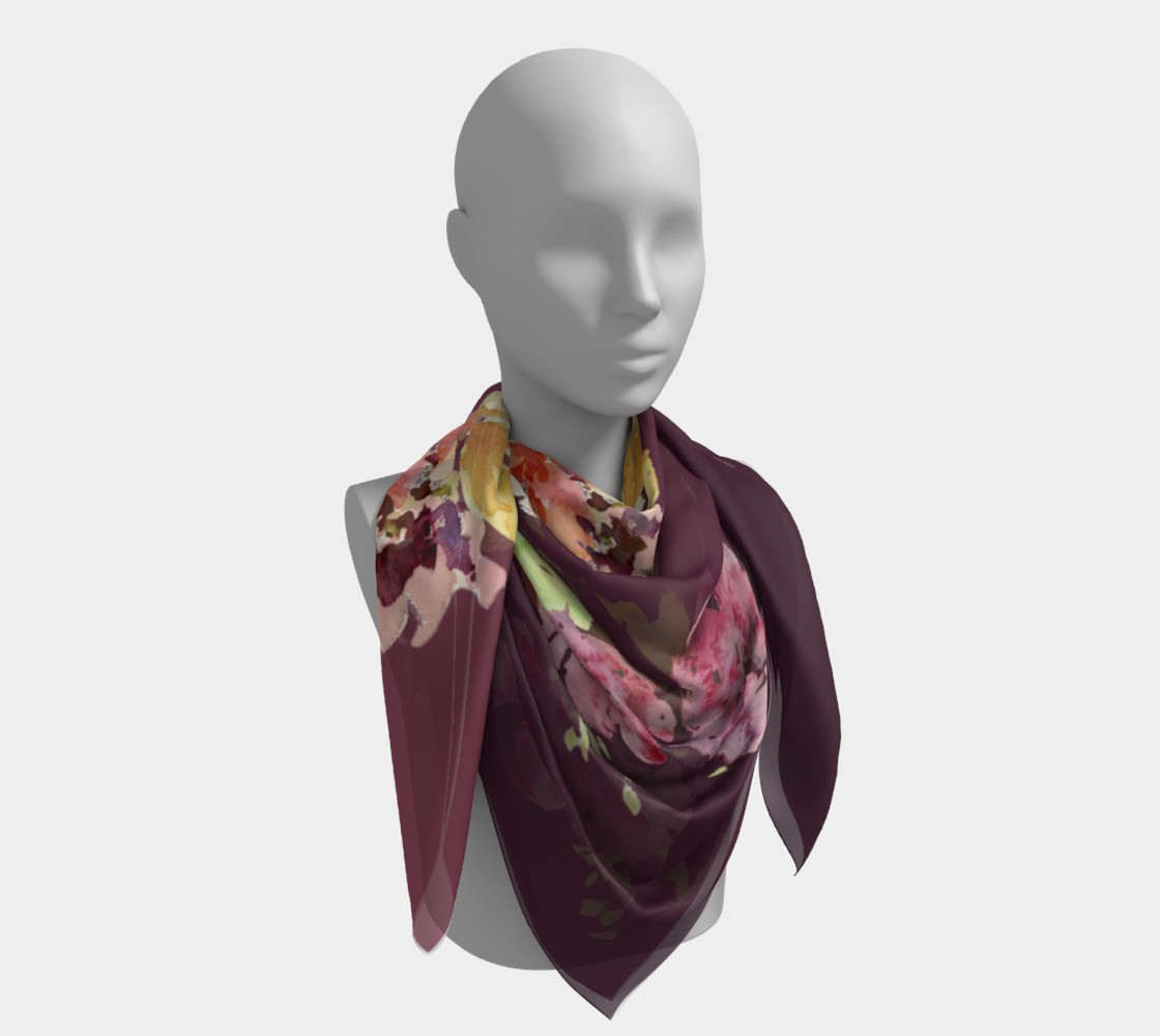 Plum watercolor scarf preview #4