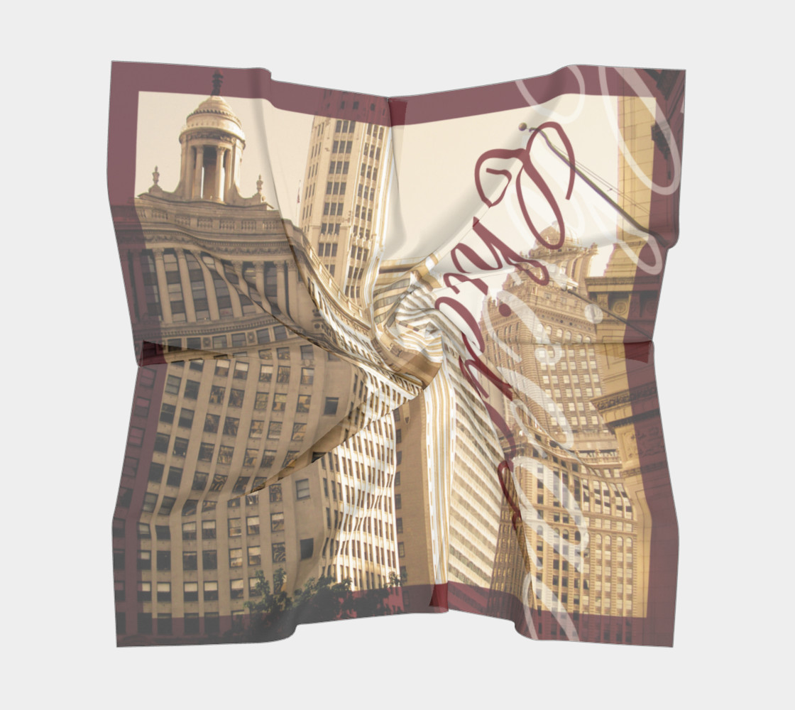 Chicago Cityscape Silk Scarf preview #5