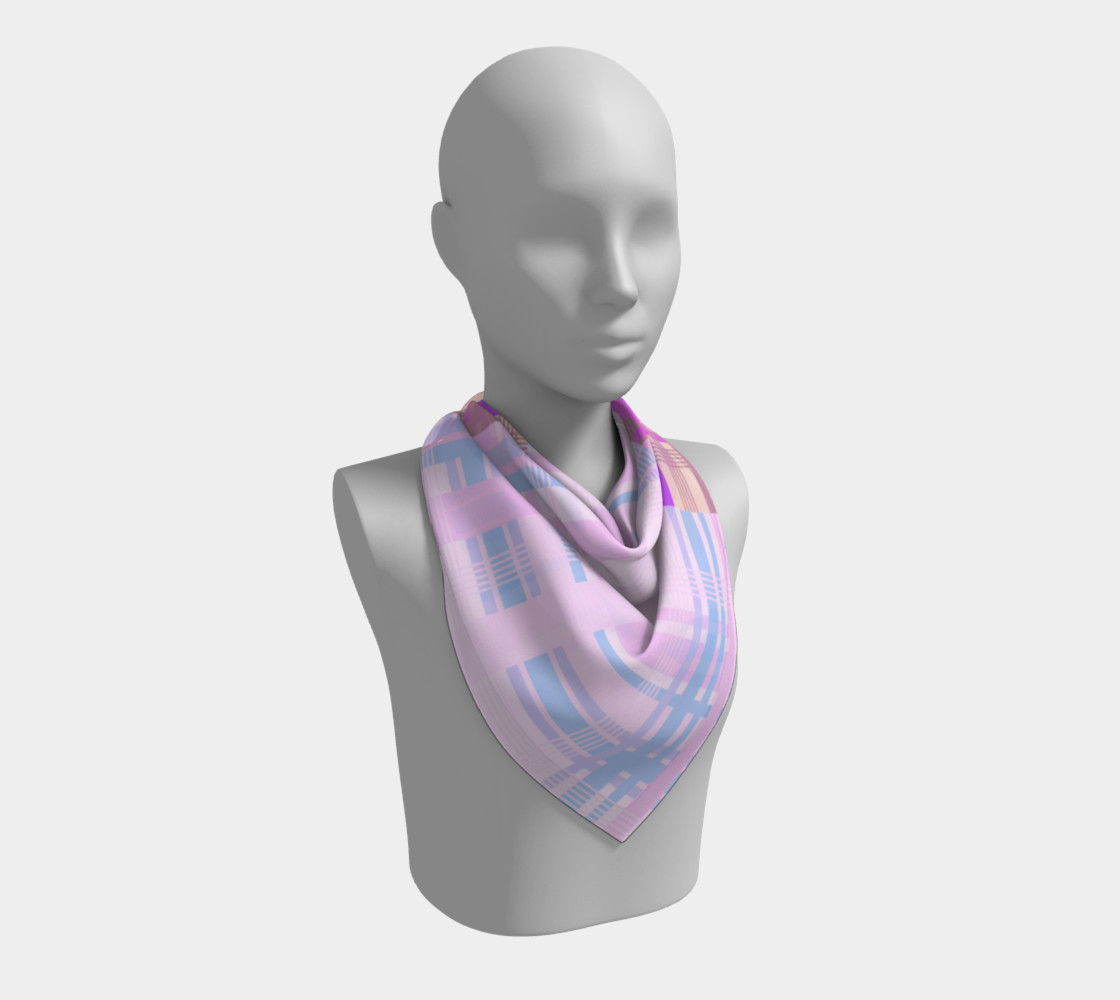 Pink Plaid Patches Square Scarf thumbnail #3