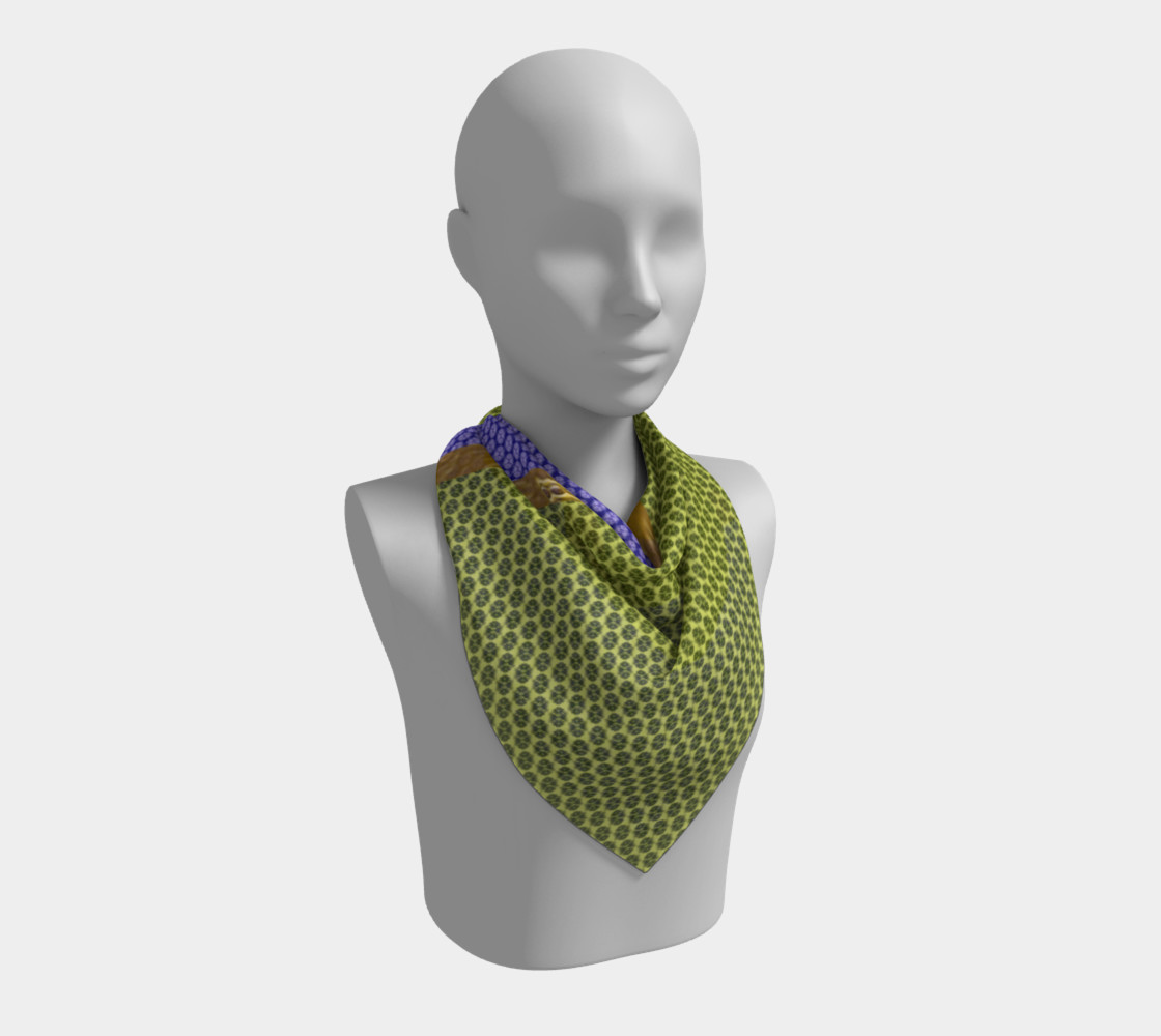 Blue and Yellow Scales Square Scarf thumbnail #3