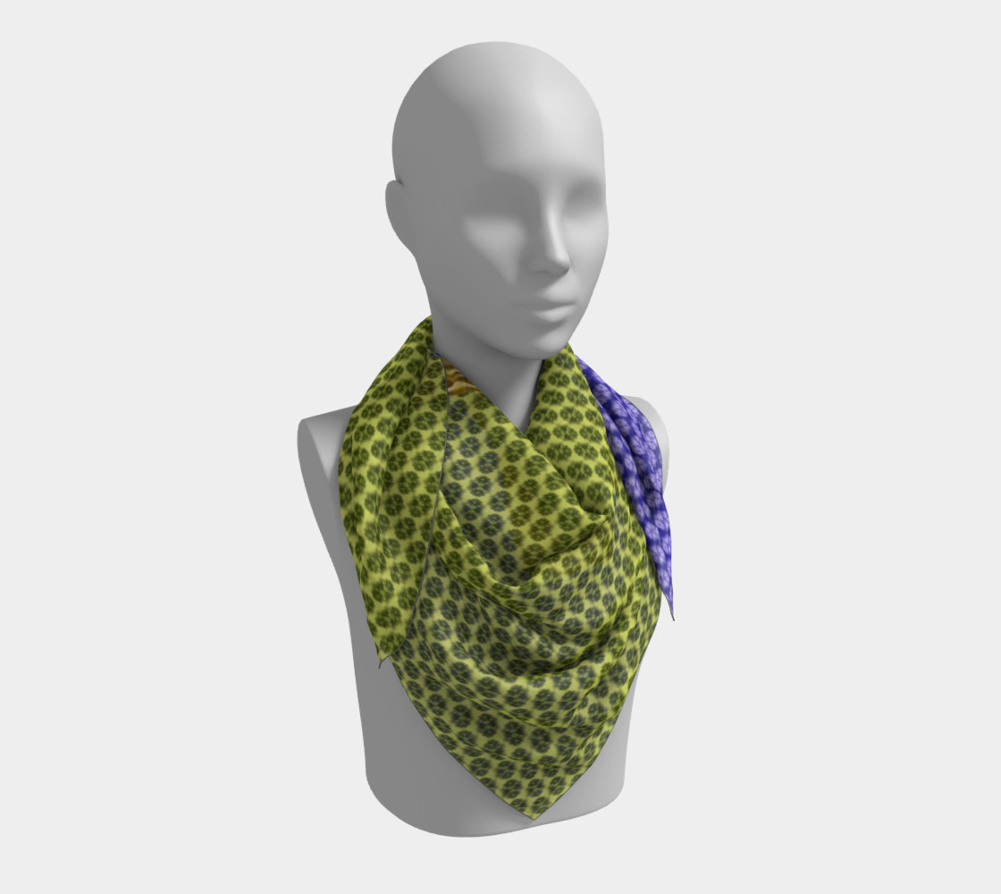 Blue and Yellow Scales Square Scarf thumbnail #4